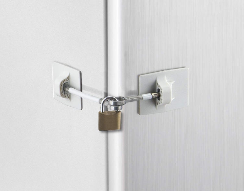 Guardianite Refrigerator Door Lock with Padlock - White - Image 1